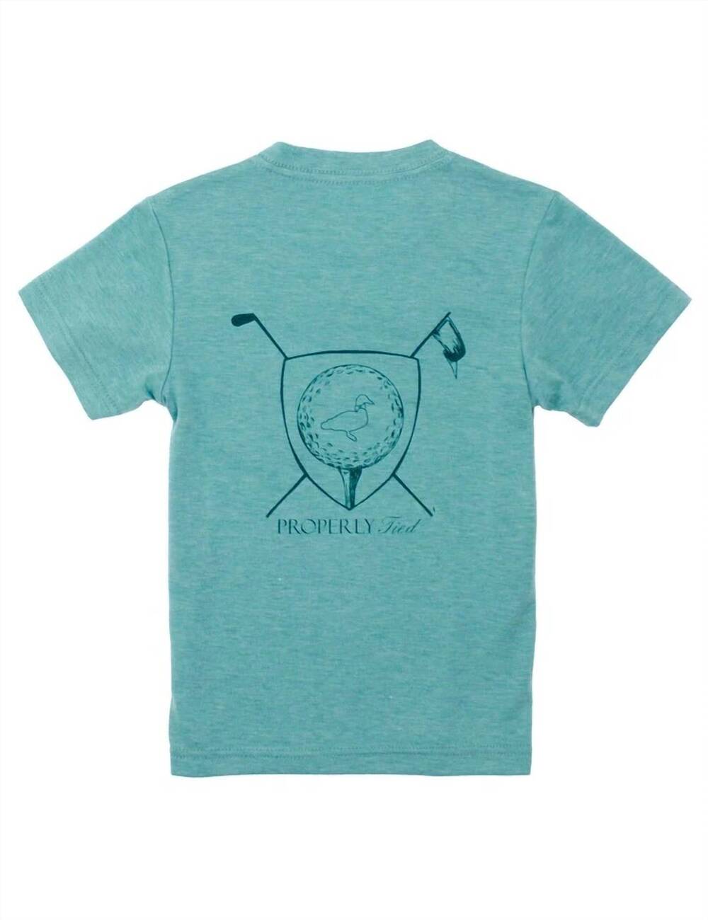 NEW PROPERLY TIED boy's portland pocket short sleeve tee in tee time clover
